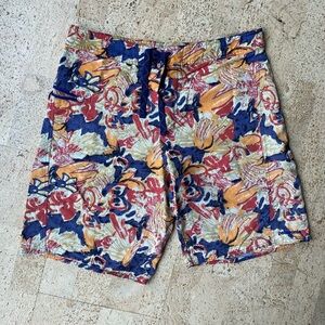 PATAGONIA Baggies Shorts Swim Board Trunks Nylon Floral Hawaiian Size 34
